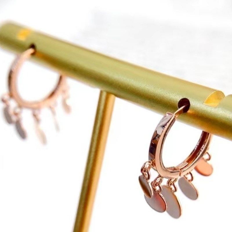 Fábrica de joyería de Tuochen New Design 18k Amarillo/rose Oro Pendiente Conjunto de regalo para las mujeres
