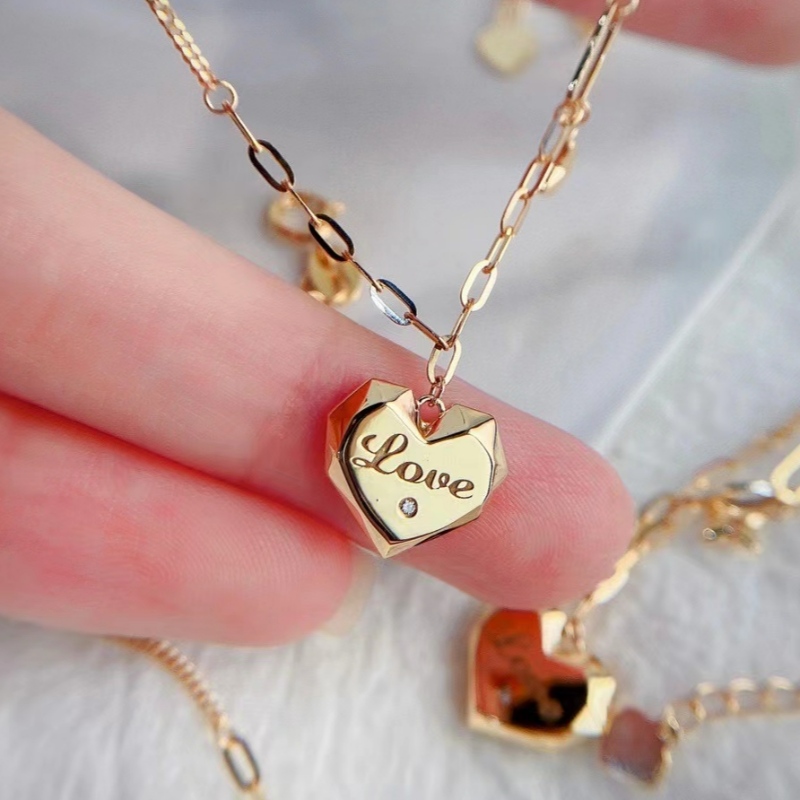 Fabricante de joyería de Tuochen Diseño de moda 18K/14K/10/9K/Silver 925 Gold Heart Style Pulsera para mujer