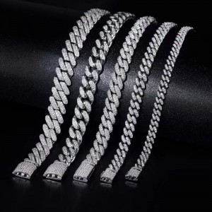 Joyas de Tuochen listas para enviar S925 con pulsador de piedra Moissanite para hombres