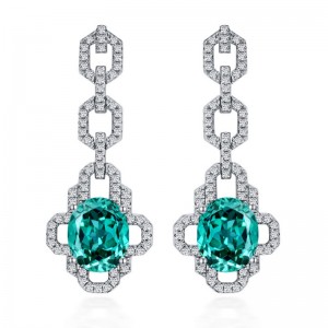 Joya de Tuochen Silver Sterling Silver 925 con aretes de piedra de diamante de alto carbono