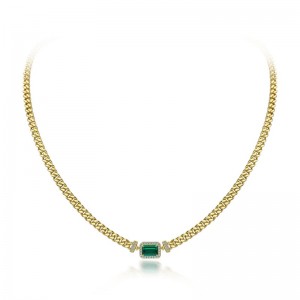 2022 NUEVO 1CT COMENTO EMERDA Cultivado 925 Collar simple de plata ajustable